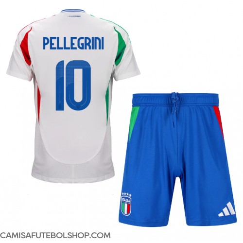Camisa de time de futebol Itália Lorenzo Pellegrini #10 Replicas 2º Equipamento Infantil Europeu 2024 Manga Curta (+ Calças curtas)